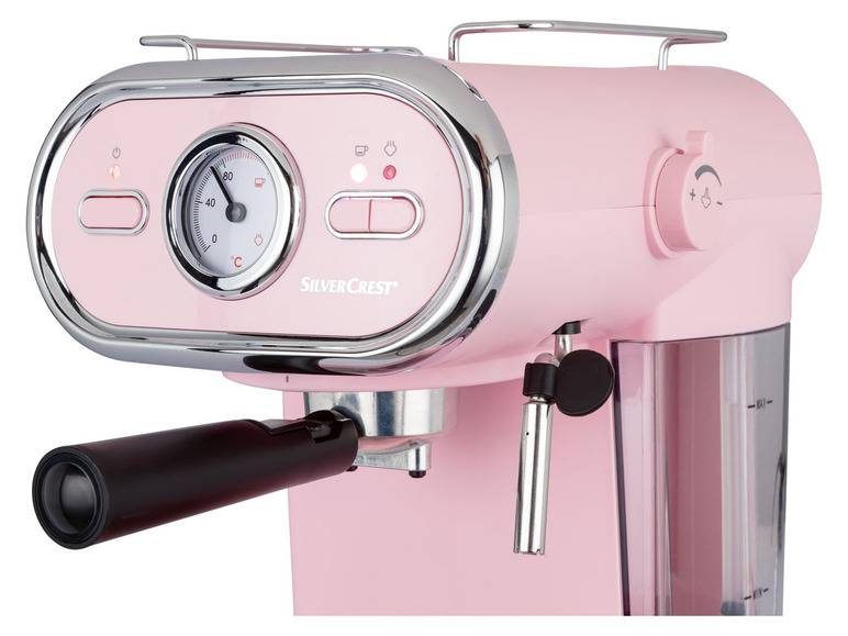 SILVERCREST® KITCHEN TOOLS Espressomaschine/Siebträger Pastell rosa SEM 1100 D3 Kostenlose Rückgabe