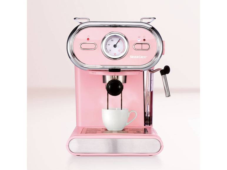 SILVERCREST® KITCHEN TOOLS Espressomaschine/Siebträger Pastell rosa SEM 1100 D3 Kostenlose Rückgabe