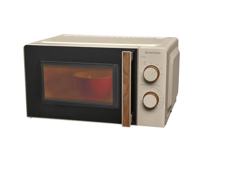 SILVERCREST® KITCHEN TOOLS Mikrowelle SMWH 700 B2, taupe, Holzedsign Nur für heute