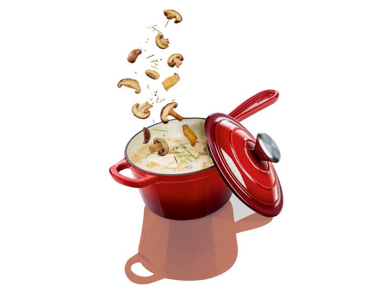 ERNESTO® Stielkasserolle Gusseisen emailliert, 1,5L Super Rabatt