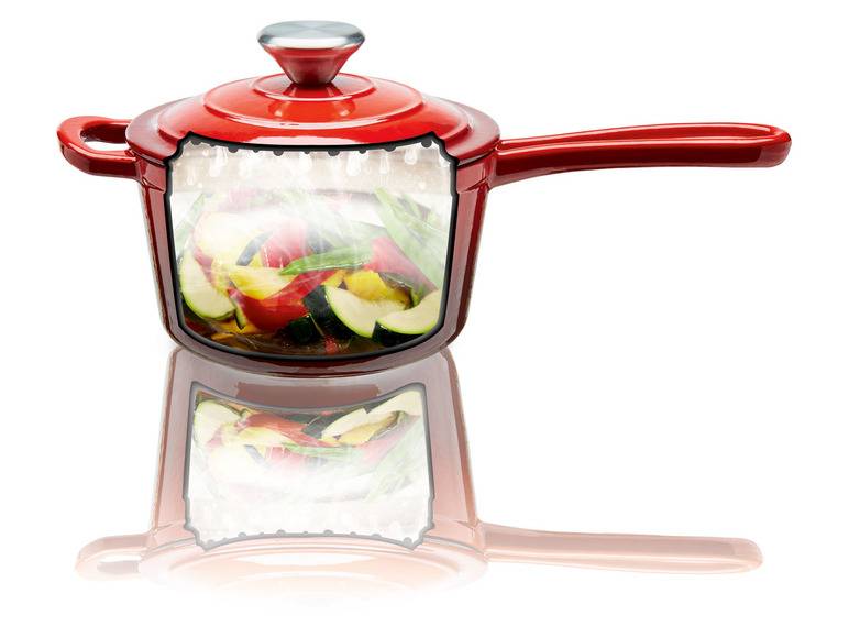 ERNESTO® Stielkasserolle Gusseisen emailliert, 1,5L Super Rabatt