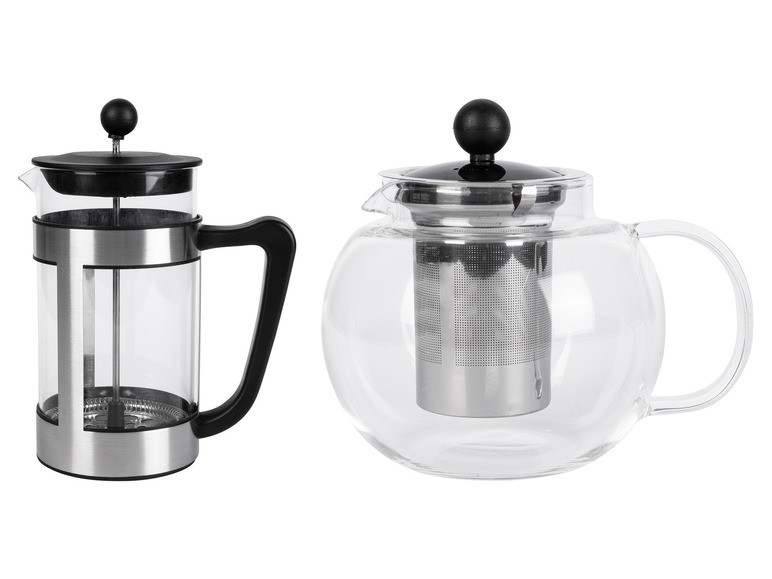 ERNESTO® Glas-Teekanne /-Kaffeebereiter, besonders leicht Auslauf