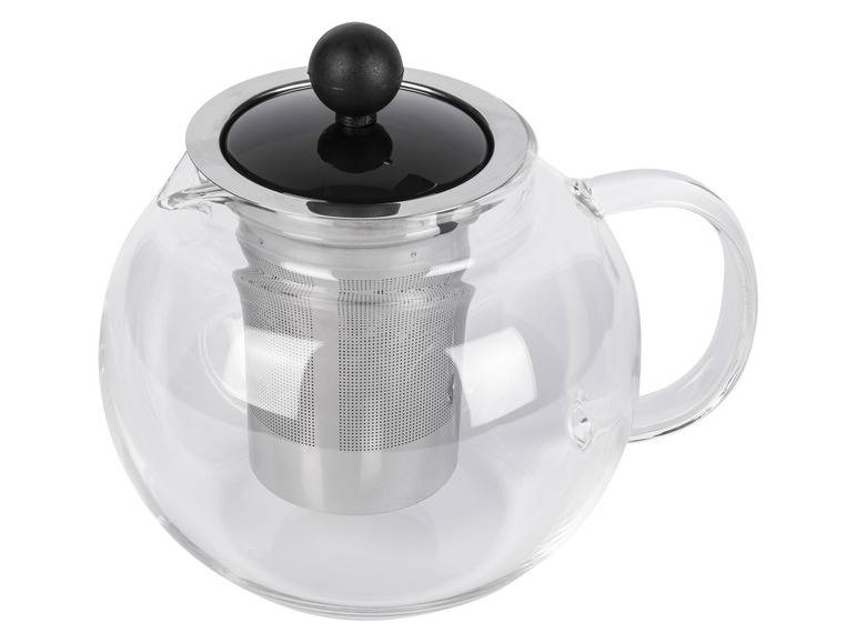 ERNESTO® Glas-Teekanne /-Kaffeebereiter, besonders leicht Auslauf