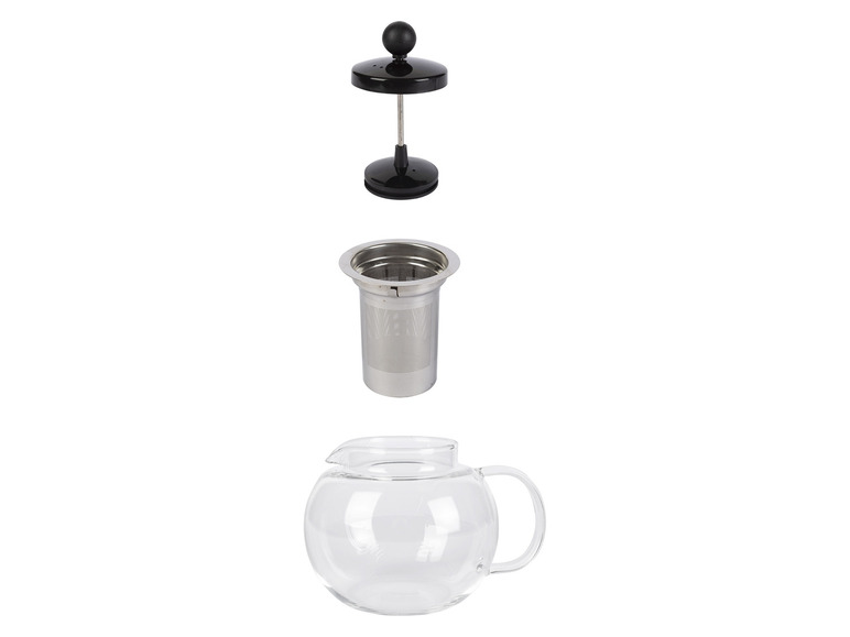 ERNESTO® Glas-Teekanne /-Kaffeebereiter, besonders leicht Auslauf