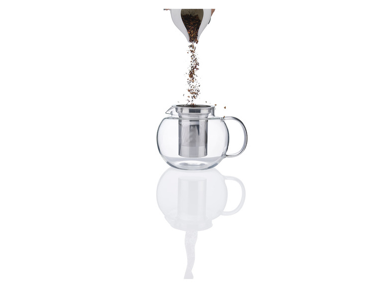 ERNESTO® Glas-Teekanne /-Kaffeebereiter, besonders leicht Auslauf