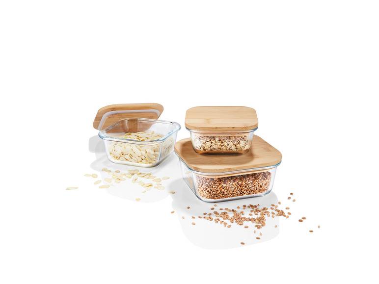 ERNESTO® Glas-Aufbewahrungsdosen-Set, mit Bambusdeckel Günstiger Verkauf