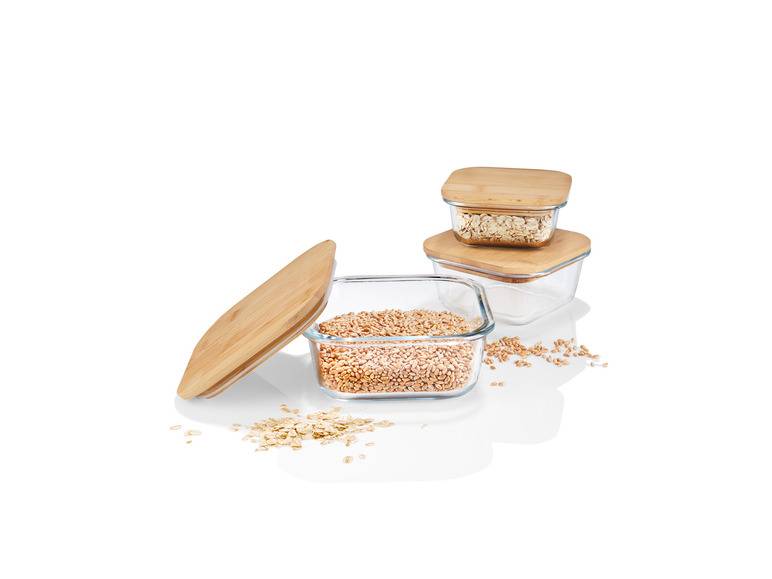 ERNESTO® Glas-Aufbewahrungsdosen-Set, mit Bambusdeckel Günstiger Verkauf
