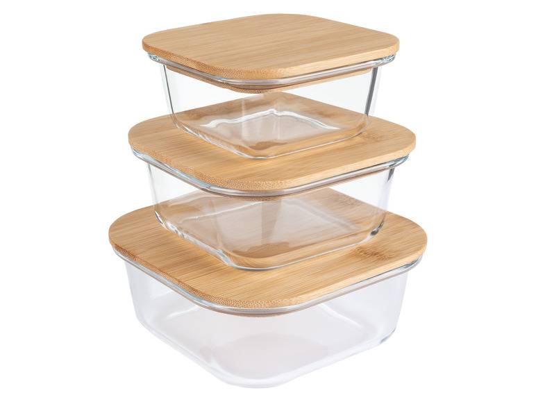 ERNESTO® Glas-Aufbewahrungsdosen-Set, mit Bambusdeckel Günstiger Verkauf