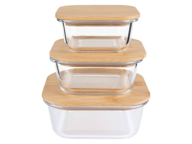 ERNESTO® Glas-Aufbewahrungsdosen-Set, mit Bambusdeckel Günstiger Verkauf