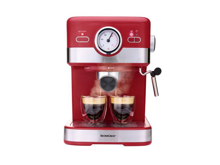 SILVERCREST® Espressomaschine Siebträger »SEM 1100 C5«, 1100 W, rot Muttertagsangebot