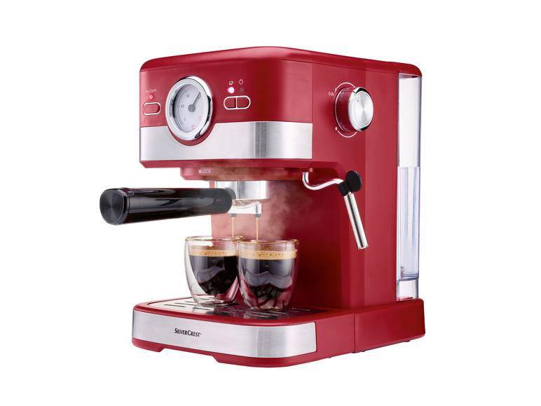 SILVERCREST® Espressomaschine Siebträger »SEM 1100 C5«, 1100 W, rot Muttertagsangebot