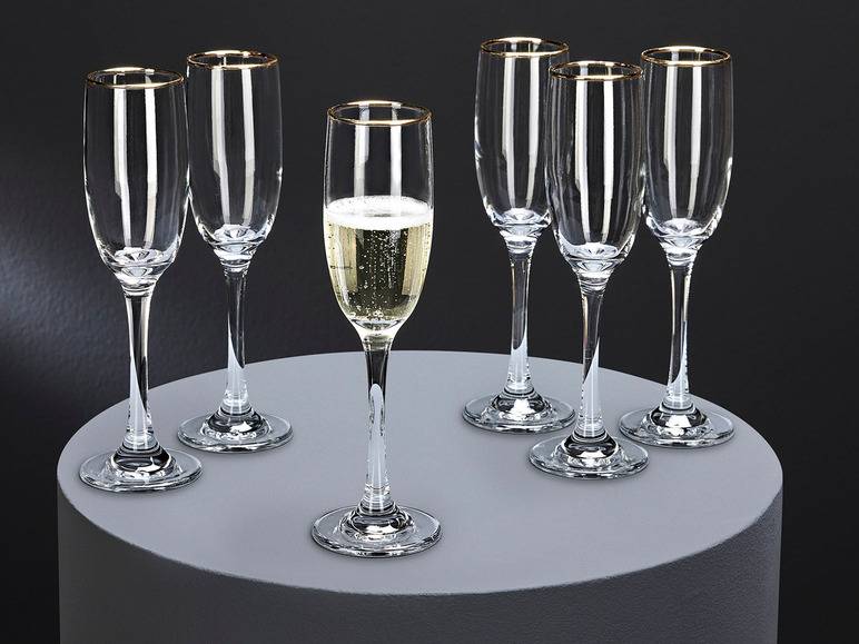 ERNESTO® Glas Set, 6-teilig, mit Goldrand Neuheiten
