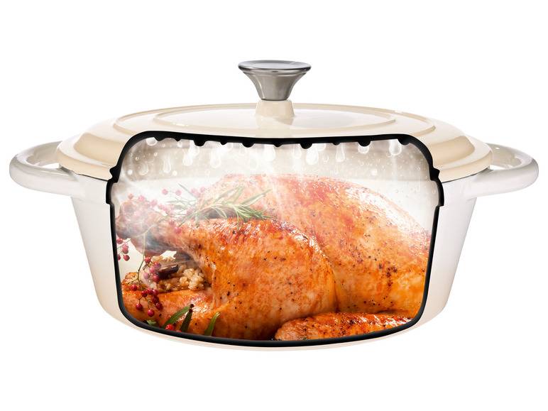 LIVARNO home Gusseisen-Bräter, mit Drop-System, 3,8 l 50% Rabatt mit kostenlosem Versand