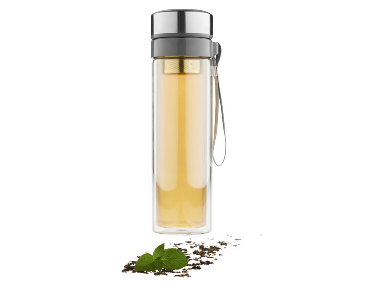 ERNESTO® Trinkflasche mit Zitruspresse/ Trinkflasche mit Infuser Auslauf