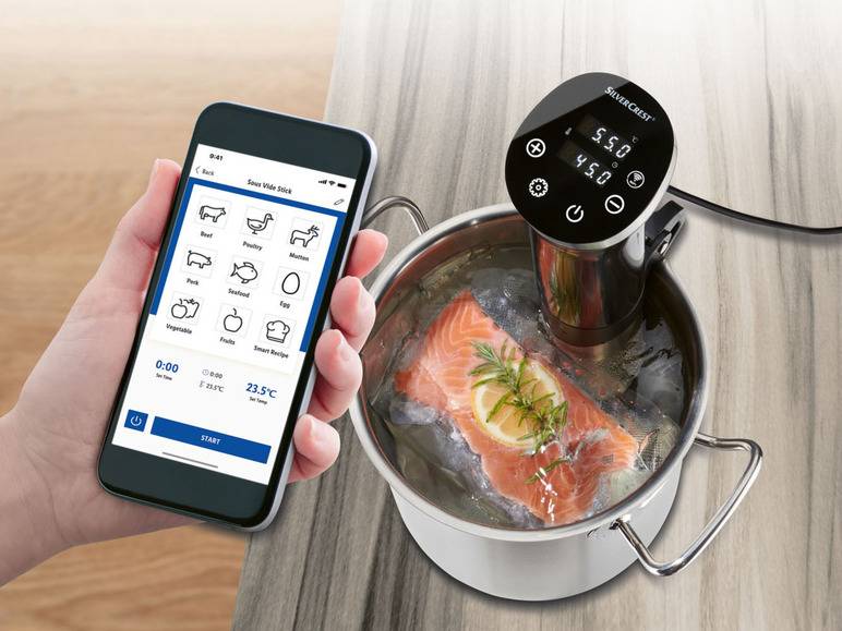 SILVERCREST® KITCHEN TOOLS Sous-Vide-Stick Smart SSVSS 1200 A1, WLAN-Funktion Versandkostenfrei