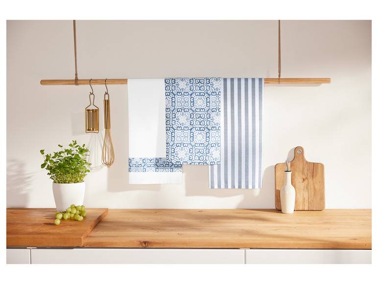 LIVARNO home Geschirrtücher, 3 Stück, 50 x 70 cm Großer Ausverkauf