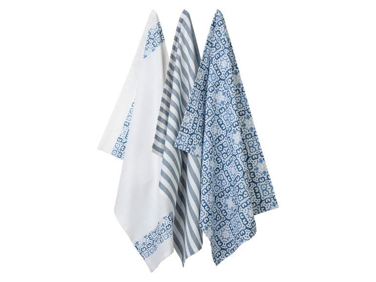 LIVARNO home Geschirrtücher, 3 Stück, 50 x 70 cm Großer Ausverkauf