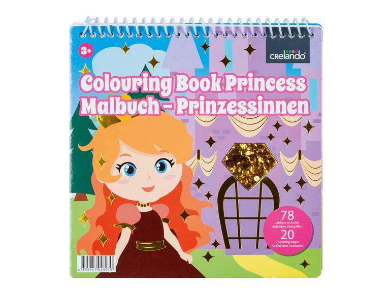 crelando® Malbuch, mit Pailletten und Stickern Begrenztes Angebot