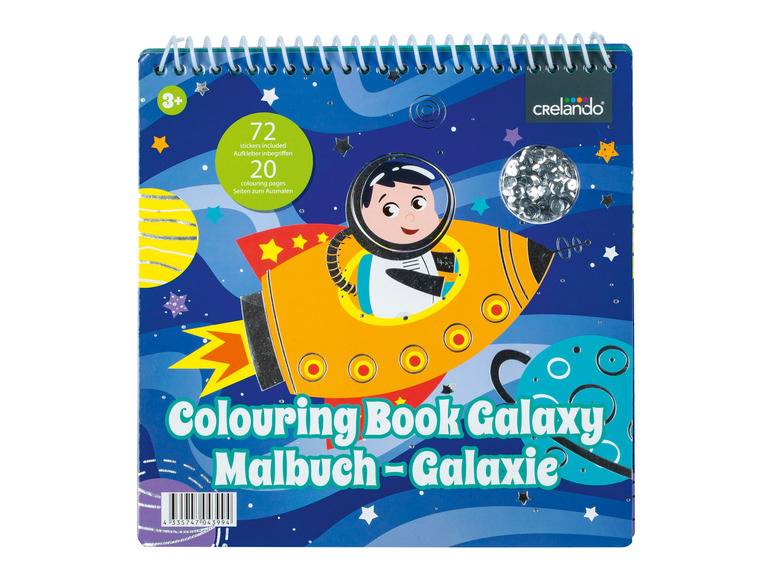 crelando® Malbuch, mit Pailletten und Stickern Begrenztes Angebot