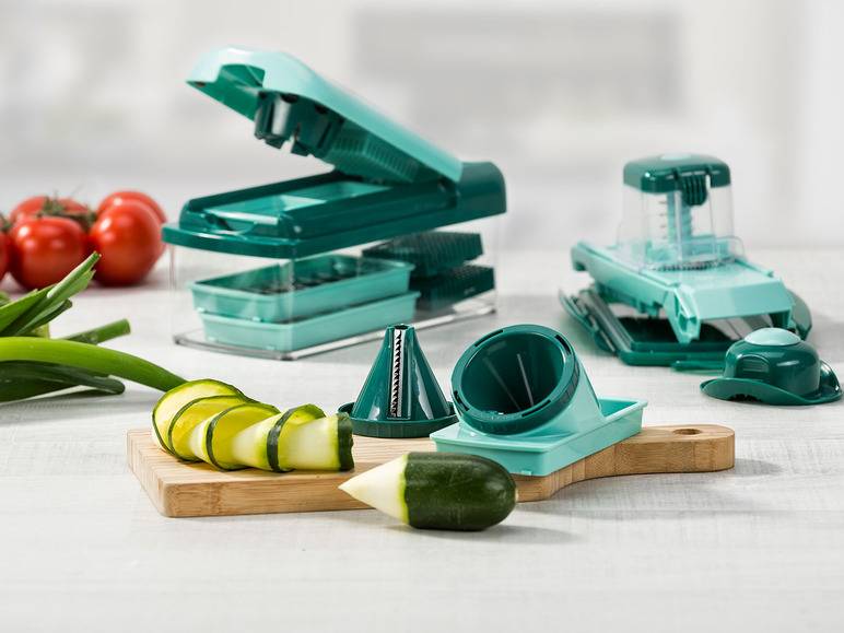 Genius Nicer Dicer »Fusion Smart«, 16-teilig, 1,25 l Auffangbehälter, Klingen aus Edelstahl Neueste Mode