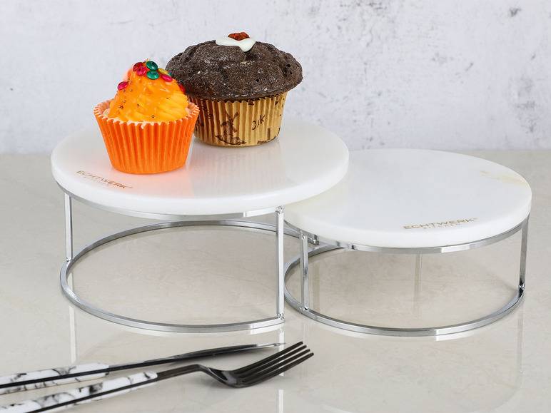 ECHTWERK Etagere Marmor, 2 stöckig, ideal zum Servieren Zeitbegrenzte Promotion