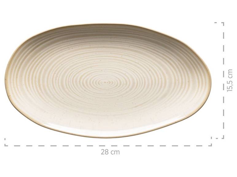 MÄSER Serie Nottingham, Set aus 3 Servierplatten, Servierteller in 3 Größen im Vintage-Look, Beige, Steinzeug Begrenztes Angebot
