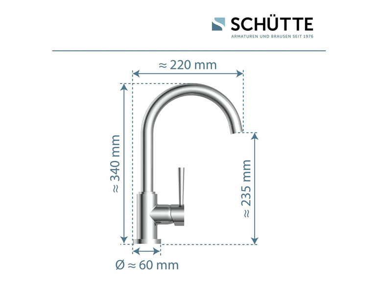 Schütte Küchenarmatur »CORNWALL«, Niederdruck Armatur Küche, 360° Wasserhahn Küche Top Angebot