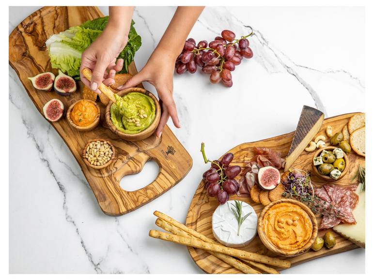 Soltako 2er und 4er Set Antipasti-/Dippschälchen Olivenholz Bestseller