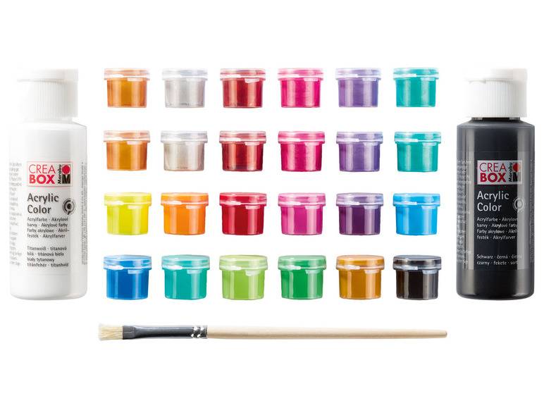 Marabu CREABOX Acrylfarben »Mini«, 27-teilig, inkl. Pinsel Kostenloser Versand