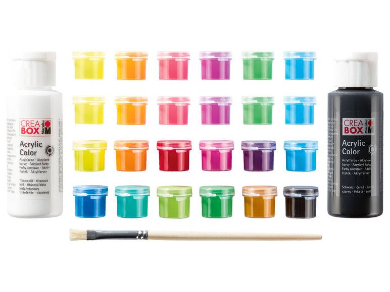 Marabu CREABOX Acrylfarben »Mini«, 27-teilig, inkl. Pinsel Kostenloser Versand
