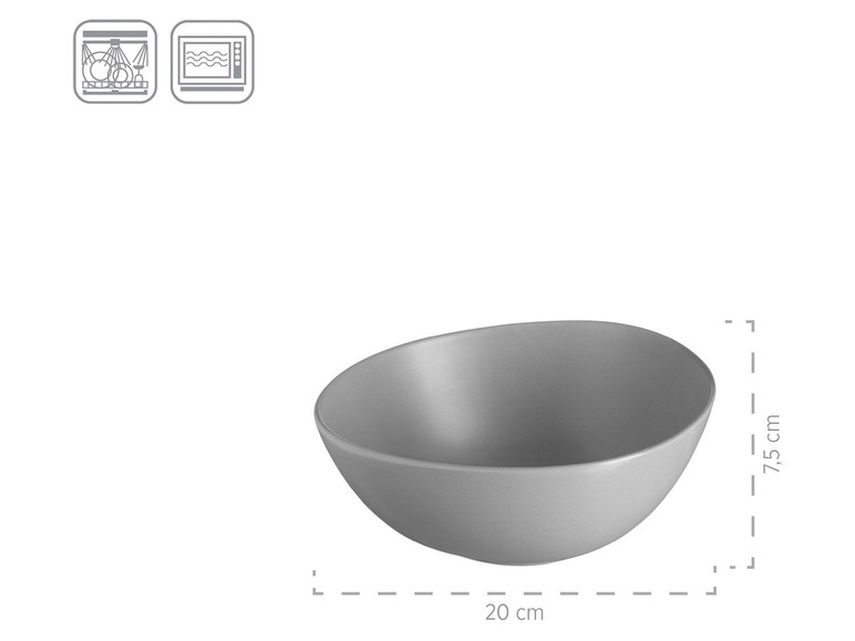 MÄSER Serie Glendale, Schalen Set 3-teilig, moderne hochwertige Servierschalen in verschiedenen Größen, Müslischale, Suppenschüssel, Salatschüssel, matt lasiert, Keramik, Schwarz / Weiß / Grau Sonderangebote