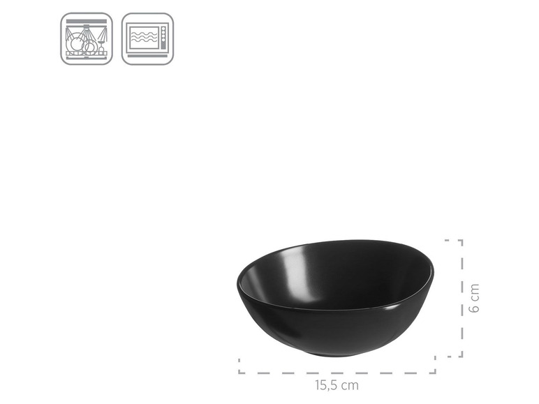 MÄSER Serie Glendale, Schalen Set 3-teilig, moderne hochwertige Servierschalen in verschiedenen Größen, Müslischale, Suppenschüssel, Salatschüssel, matt lasiert, Keramik, Schwarz / Weiß / Grau Sonderangebote