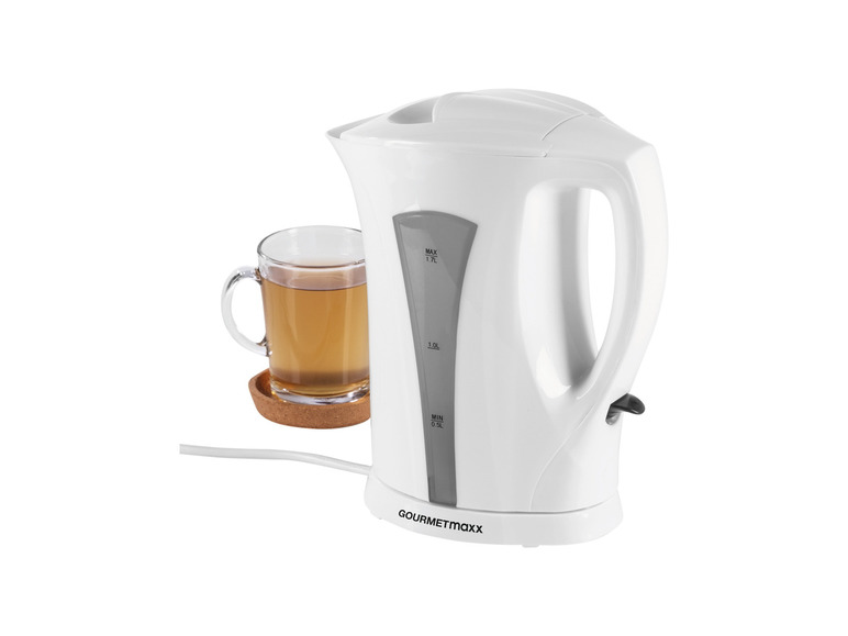 GOURMETmaxx Wasserkocher 1,7 l 2200W weiß/grau Fabrik Onlineshop