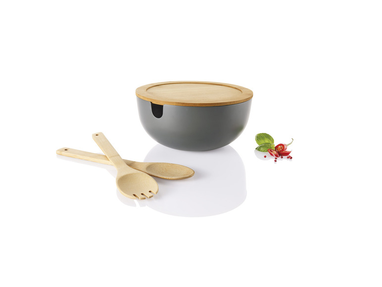 ERNESTO® Salatschüssel-Set, mit Bambus-Deckel, 4-teilig Kauf eins, bekomm eins gratis