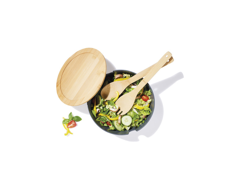 ERNESTO® Salatschüssel-Set, mit Bambus-Deckel, 4-teilig Kauf eins, bekomm eins gratis