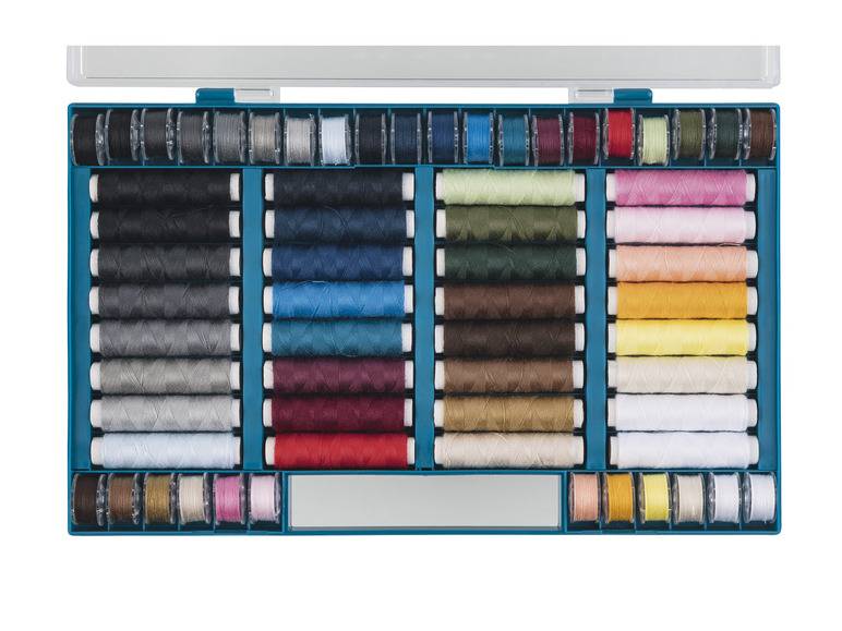crelando® Nähgarn-Set, Modefarben, 64-teilig Bis zu 50% Rabatt