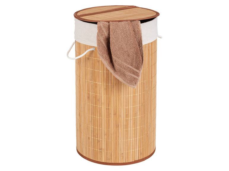 Wenko Wäschetruhe »Bamboo«, 55 l Fassungsvermögen, mit Baumwoll-Wäschesack, aus Bambus Verkauf