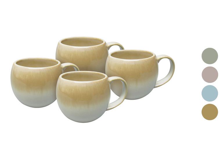 vanWell Kaffeebecher 4erSet bauchig ca. 50cl Steingut Begrenztes Angebot
