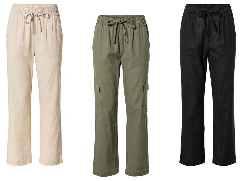esmara® Damen Leinenhose, hohe Leibhöhe