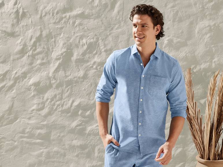 LIVERGY® Herren Leinenhemd mit Kentkragen VIP-Rabatte