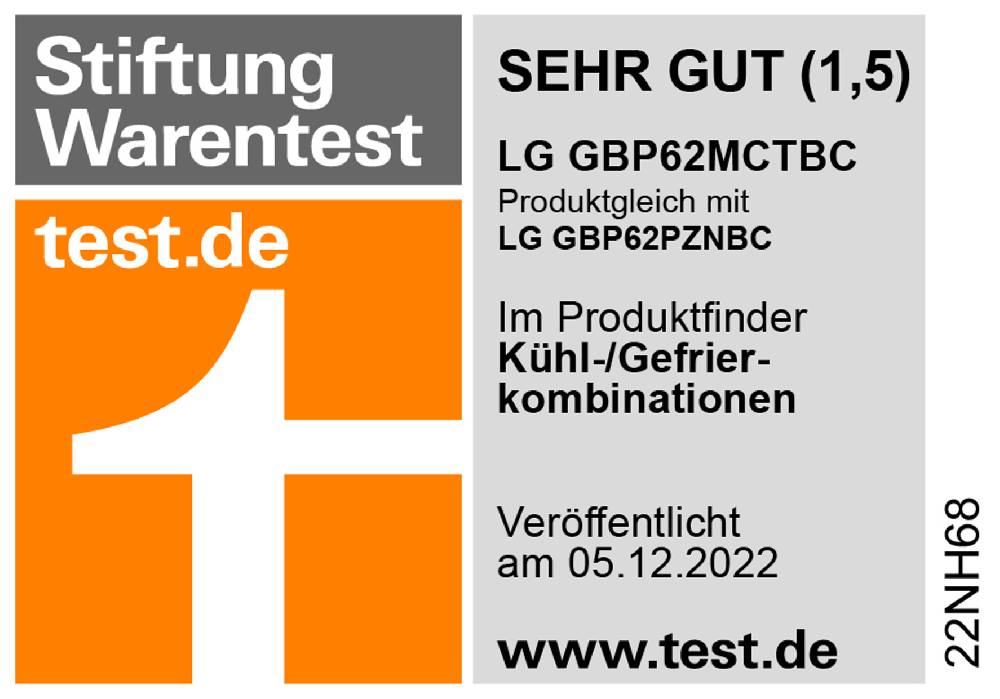 LG Kühl-Gefrierkombination »GBP62PZNBC« Total NoFrost Versandkostenfrei