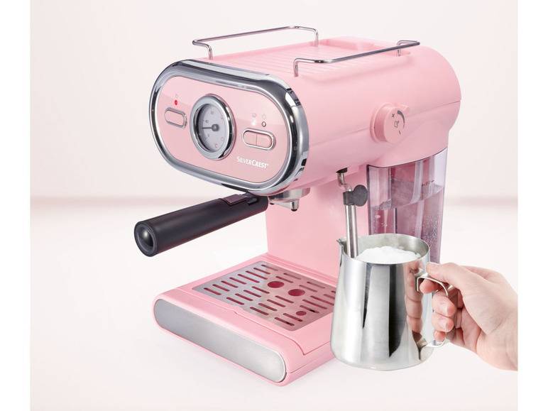 SILVERCREST® KITCHEN TOOLS Espressomaschine/Siebträger Pastell rosa SEM 1100 D3 + Elektrische Kaffeemühle »SKME 180 C1«, 180 W Exklusivangebot