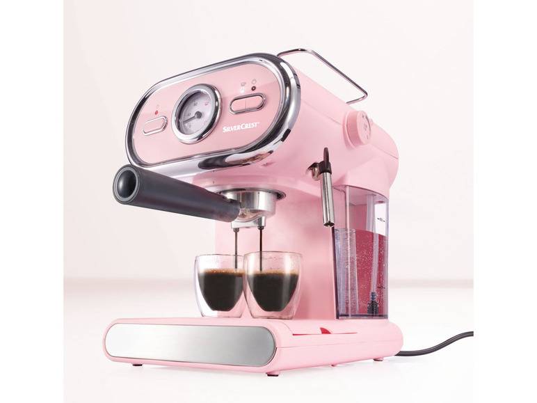 SILVERCREST® KITCHEN TOOLS Espressomaschine/Siebträger Pastell rosa SEM 1100 D3 + Elektrische Kaffeemühle »SKME 180 C1«, 180 W Exklusivangebot