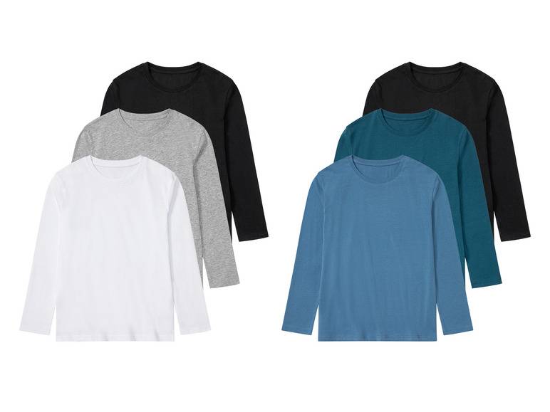 pepperts!® Kinder Jungen Langarmshirts, 3 Stück, mit Rundhalsausschnitt Muttertagsangebot