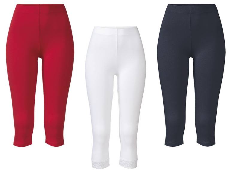 esmara® Damen Capri-Leggings, normale Leibhöhe, elastischer Bund