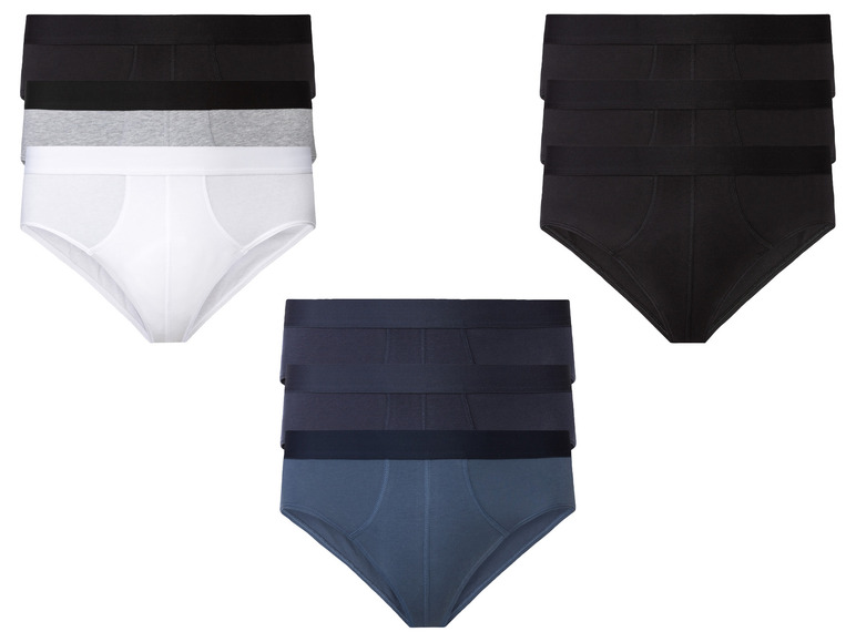 LIVERGY® Herren Slips, 3 Stück, mit hohem Baumwollanteil