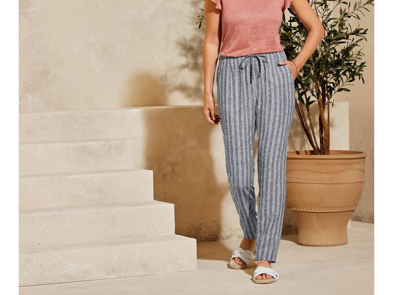 esmara® Damen Leinenhose mit Gummizugbund und Bindeband Riesige Rabatte