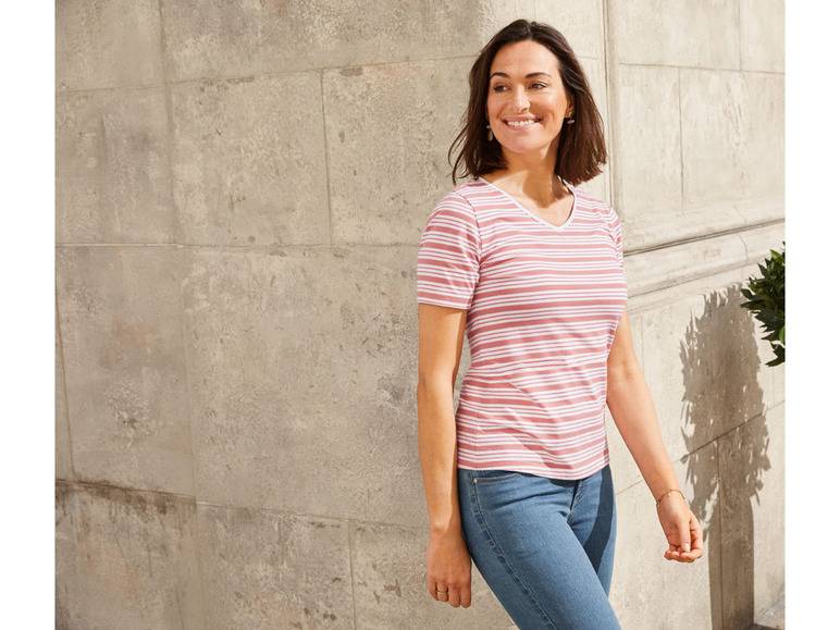 esmara® Damen T-Shirt, 2 Stück, mit hohem Baumwollanteil 50% Rabatt für begrenzte Zeit