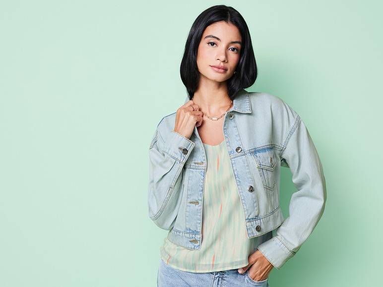 esmara® Damen Jeansjacke in Cropped-Länge Günstig kaufen