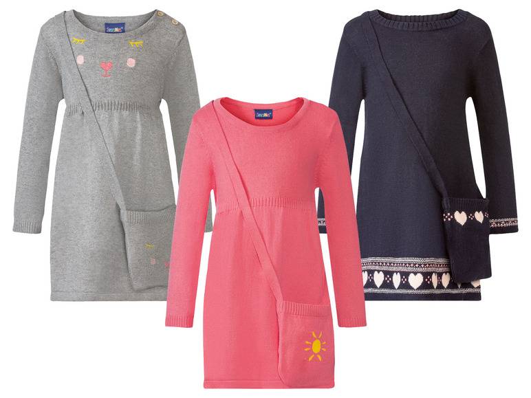 lupilu® Kleinkinder Strickkleid, mit Umhängetäschchen